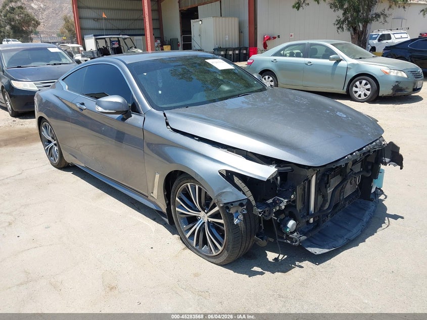 2017 Infiniti Q60 VIN JN1EV7EK3HM360851 IAAI salvage auction — FRONT END, Salvage Title, sold $3,250 on 2026-07-21 (photo 1)