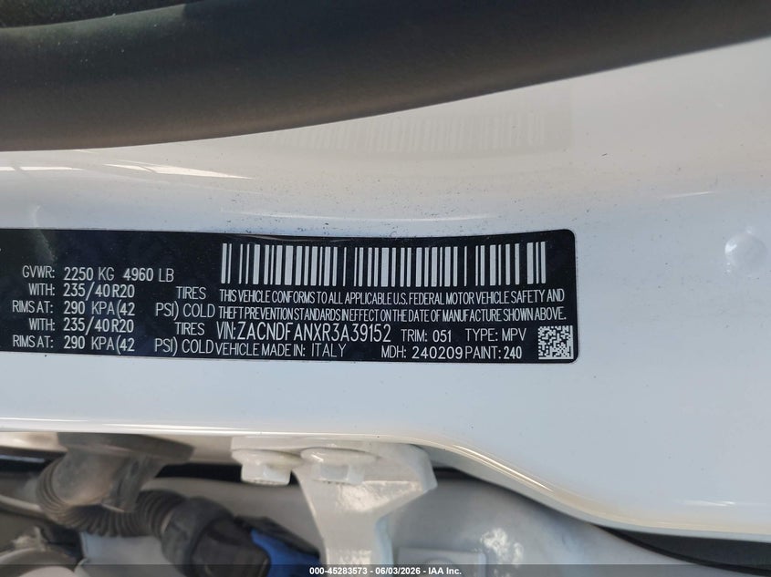 2024 Dodge Hornet VIN ZACNDFANXR3A39152 IAAI salvage auction — LEFT FRONT, Salvage Title, sold $4,700 on 2026-07-19 (photo 9)