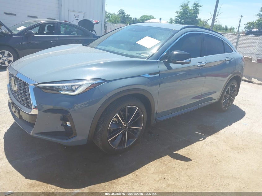 2023 Infiniti Qx55 VIN 3PCAJ5LR2PF101822 IAAI salvage auction — SIDE, Salvage (Illinois), sold $8,900 on 2026-08-21 (photo 2)