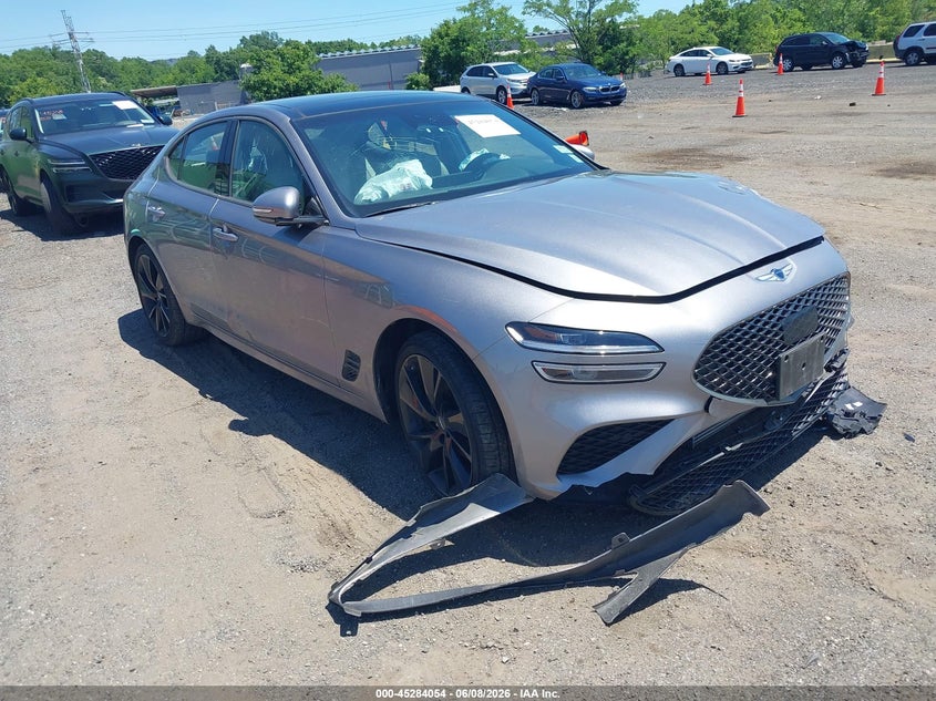 2023 Genesis G70 VIN KMTG34TA5PU132239 IAAI salvage auction — FRONT END, Salvage Title, sold $4,275 on 2026-07-21 (photo 1)