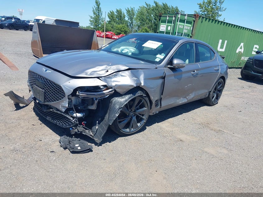 2023 Genesis G70 VIN KMTG34TA5PU132239 IAAI salvage auction — FRONT END, Salvage Title, sold $4,275 on 2026-07-21 (photo 2)