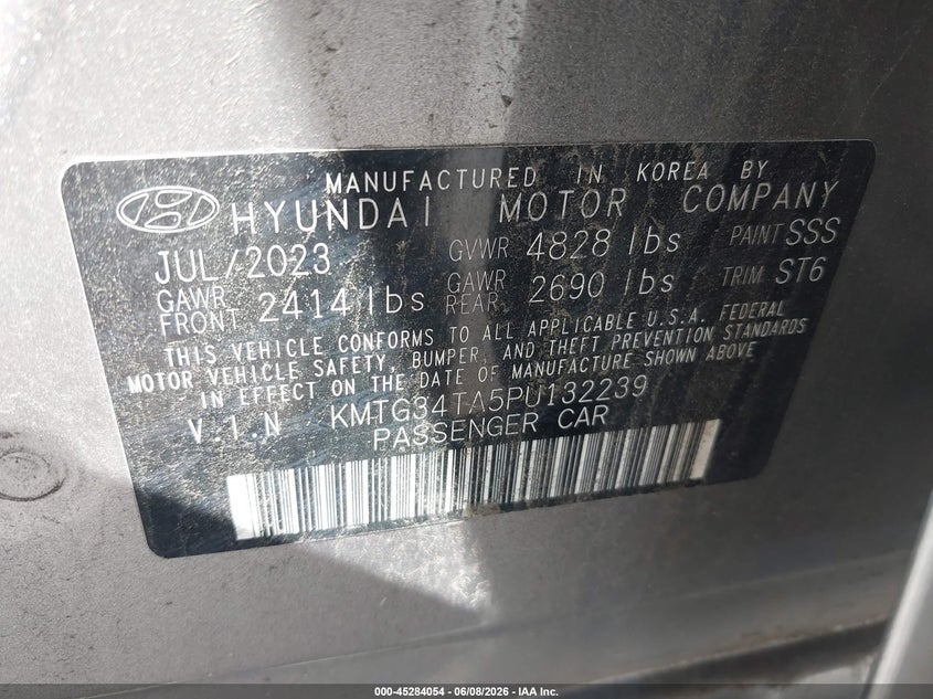 2023 Genesis G70 VIN KMTG34TA5PU132239 IAAI salvage auction — FRONT END, Salvage Title, sold $4,275 on 2026-07-21 (photo 9)