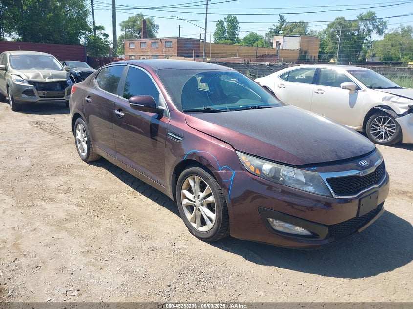 2013 Kia Optima VIN 5XXGM4A75DG123481 IAAI salvage auction — THEFT, Salvage Title, sold $700 on 2026-07-09 (photo 1)