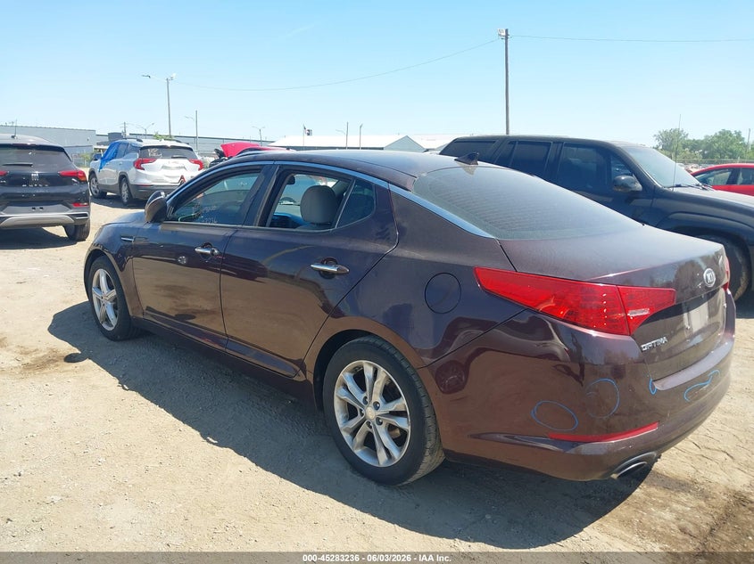 2013 Kia Optima VIN 5XXGM4A75DG123481 IAAI salvage auction — THEFT, Salvage Title, sold $700 on 2026-07-09 (photo 3)