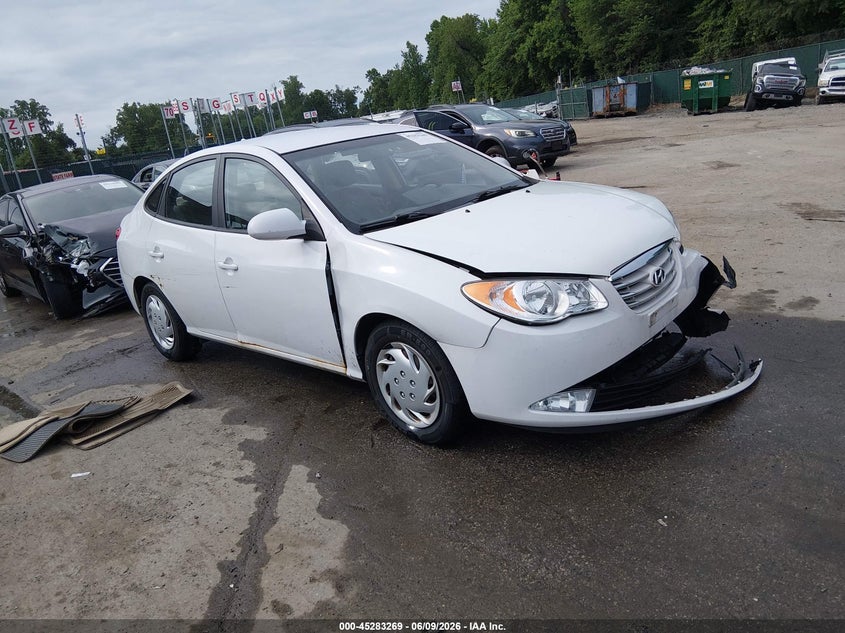 2010 Hyundai Elantra VIN KMHDU4AD4AU850153 IAAI salvage auction — FRONT END, Salvage - Greater Than 75% (Maryland), sold $250 on 2026-07-11 (photo 1)
