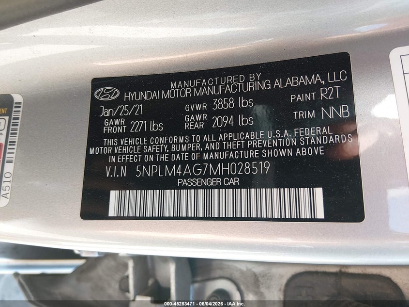 2021 Hyundai Elantra VIN 5NPLM4AG7MH028519 IAAI salvage auction — REAR END, Salvage (Georgia), sold $2,250 on 2026-07-24 (photo 9)