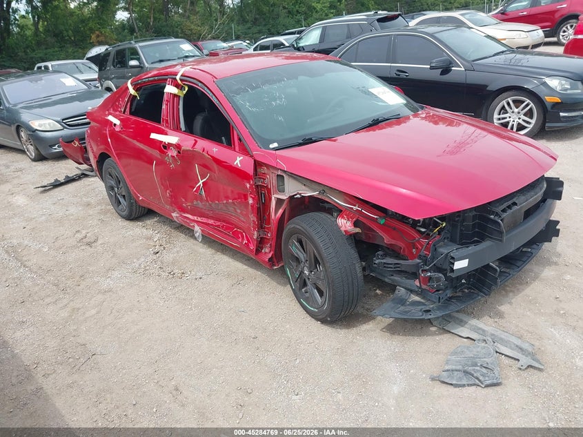 2021 Hyundai Elantra VIN 5NPLM4AG2MH044496 IAAI salvage auction — FRONT & REAR, Salvage (Indiana), sold $2,500 on 2026-07-29 (photo 1)
