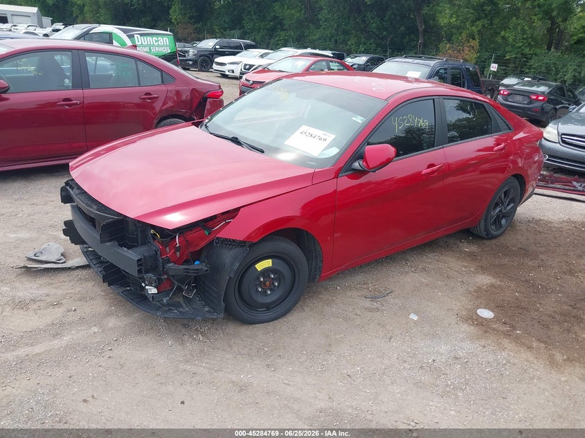 2021 Hyundai Elantra VIN 5NPLM4AG2MH044496 IAAI salvage auction — FRONT & REAR, Salvage (Indiana), sold $2,500 on 2026-07-29 (photo 2)