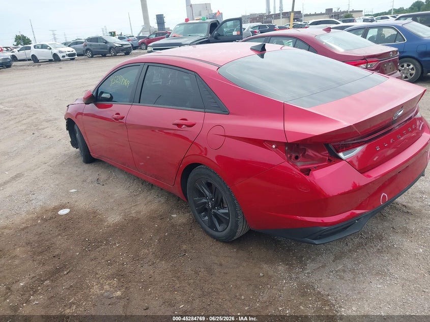 2021 Hyundai Elantra VIN 5NPLM4AG2MH044496 IAAI salvage auction — FRONT & REAR, Salvage (Indiana), sold $2,500 on 2026-07-29 (photo 3)