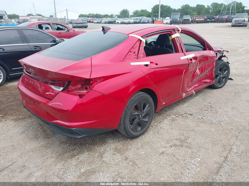 2021 Hyundai Elantra VIN 5NPLM4AG2MH044496 IAAI salvage auction — FRONT & REAR, Salvage (Indiana), sold $2,500 on 2026-07-29 (photo 4)