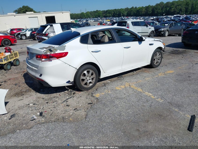 2016 Kia Optima VIN 5XXGT4L39GG053193 IAAI salvage auction — FRONT END, Salvage Title, sold $1,025 on 2026-07-08 (photo 4)