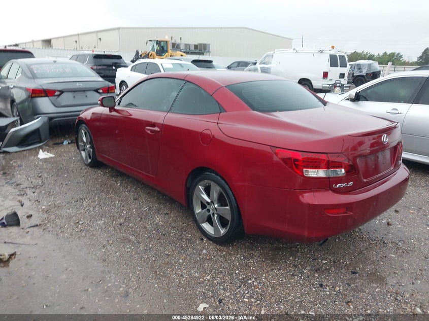 2010 Lexus Is 250c VIN JTHFF2C2XA2510216 IAAI salvage auction — NORMAL WEAR, Original (Texas), sold $3,125 on 2026-07-23 (photo 3)
