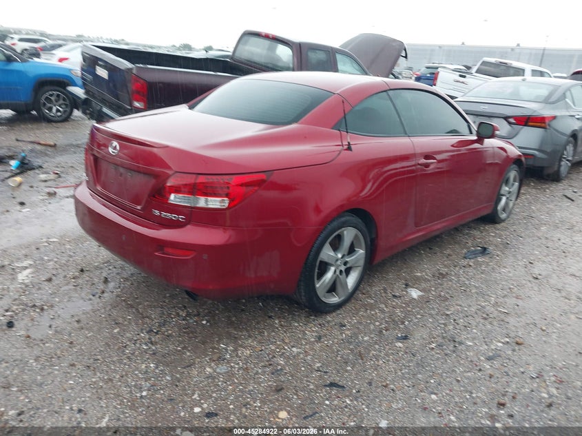 2010 Lexus Is 250c VIN JTHFF2C2XA2510216 IAAI salvage auction — NORMAL WEAR, Original (Texas), sold $3,125 on 2026-07-23 (photo 4)