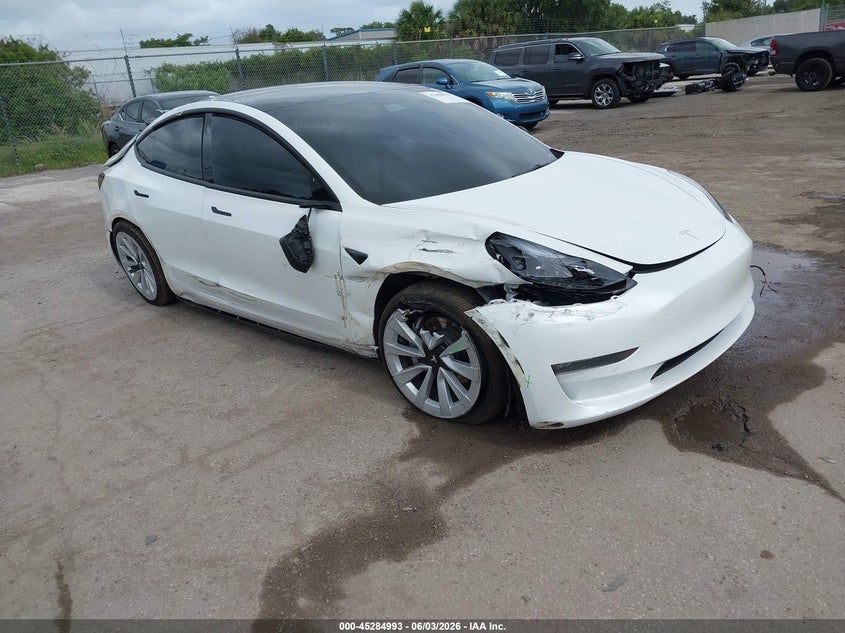 2022 Tesla Model 3 VIN 5YJ3E1EB7NF103763 IAAI salvage auction — ALL OVER, Salvage Title, sold $4,900 on 2026-07-09 (photo 1)