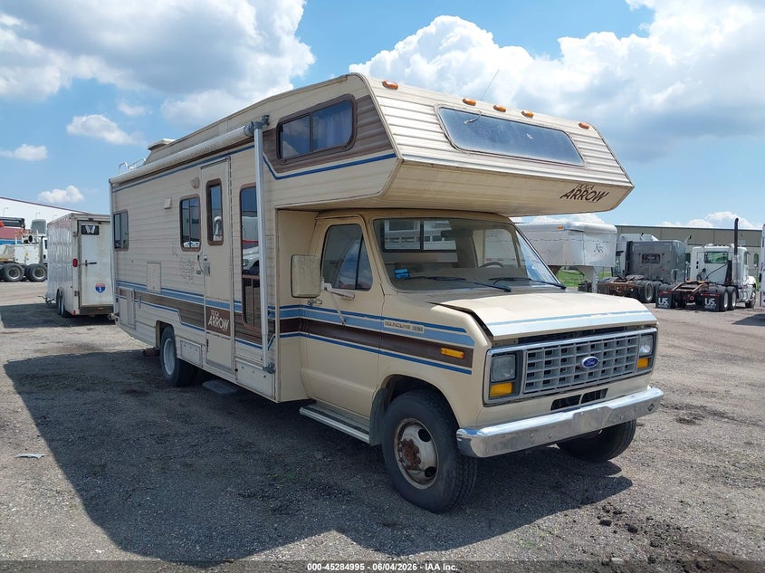1987 Ford Econoline e350 VIN 1FDKE30L6HHB11618 IAAI salvage auction — ENGINE DAMAGE, Prior Salvage (Minnesota), sold $225 on 2026-07-09 (photo 1)