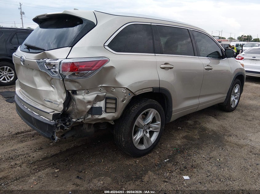 2016 Toyota Highlander VIN 5TDDKRFH4GS337677 IAAI salvage auction — RIGHT REAR, Salvage Title, sold $7,000 on 2026-07-10 (photo 4)