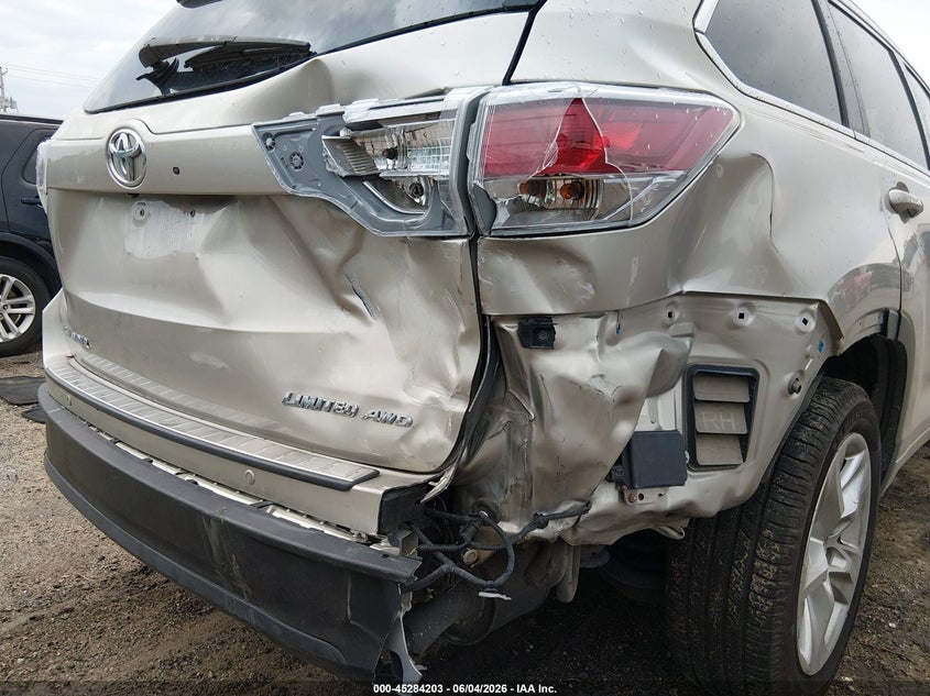 2016 Toyota Highlander VIN 5TDDKRFH4GS337677 IAAI salvage auction — RIGHT REAR, Salvage Title, sold $7,000 on 2026-07-10 (photo 6)