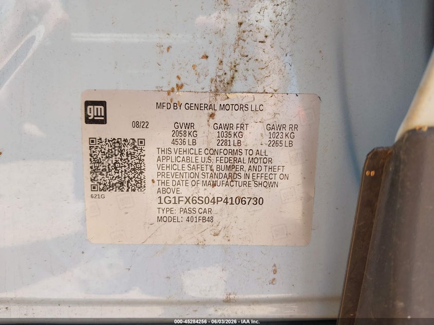 2023 Chevrolet Bolt euv VIN 1G1FX6S04P4106730 IAAI salvage auction — HAIL, Clear (Missouri), sold $9,250 on 2026-08-06 (photo 9)