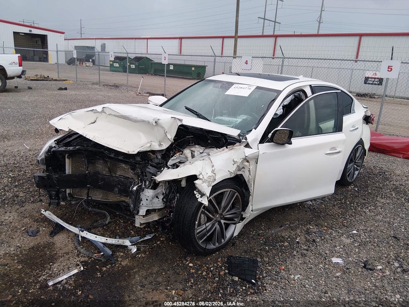 2014 Infiniti Q50 VIN JN1BV7AP3EM685774 IAAI salvage auction — FRONT END, Salvage Title, sold $200 on 2026-07-22 (photo 2)