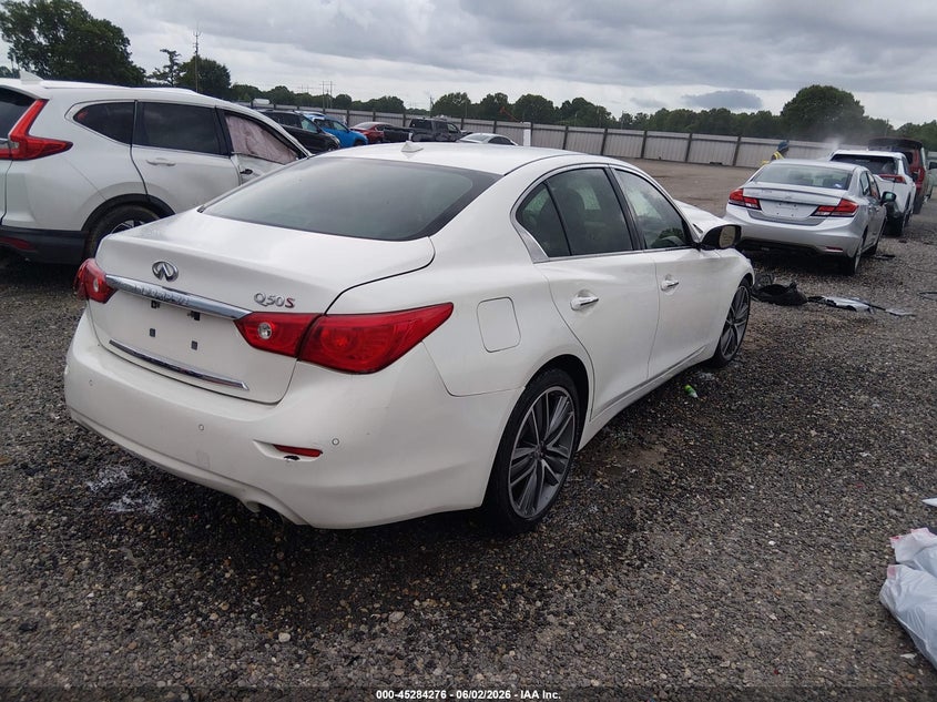 2014 Infiniti Q50 VIN JN1BV7AP3EM685774 IAAI salvage auction — FRONT END, Salvage Title, sold $200 on 2026-07-22 (photo 4)