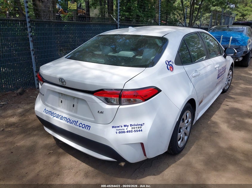 2020 Toyota Corolla VIN 5YFEPRAE6LP105555 IAAI salvage auction — SIDE, Salvage Title, sold $2,850 on 2026-07-16 (photo 4)