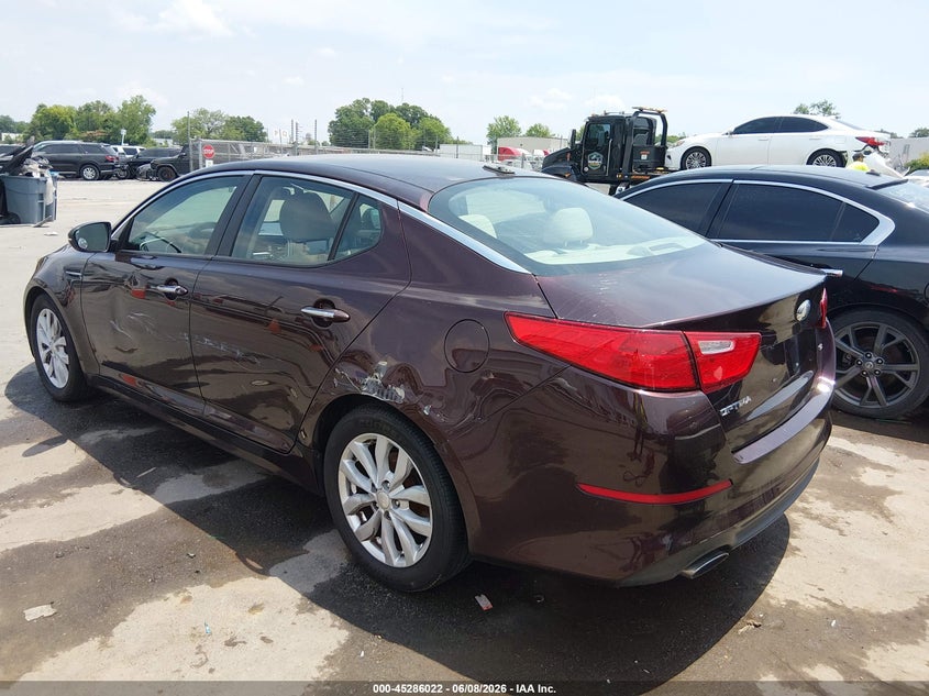 2014 Kia Optima VIN 5XXGM4A70EG316011 IAAI salvage auction — LEFT SIDE, Salvage Title, sold $550 on 2026-07-06 (photo 3)