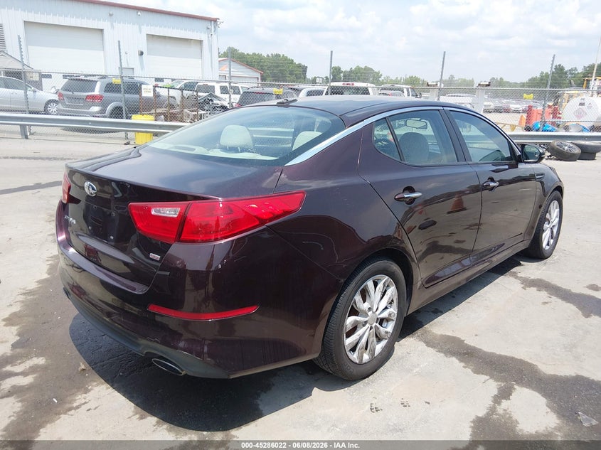 2014 Kia Optima VIN 5XXGM4A70EG316011 IAAI salvage auction — LEFT SIDE, Salvage Title, sold $550 on 2026-07-06 (photo 4)
