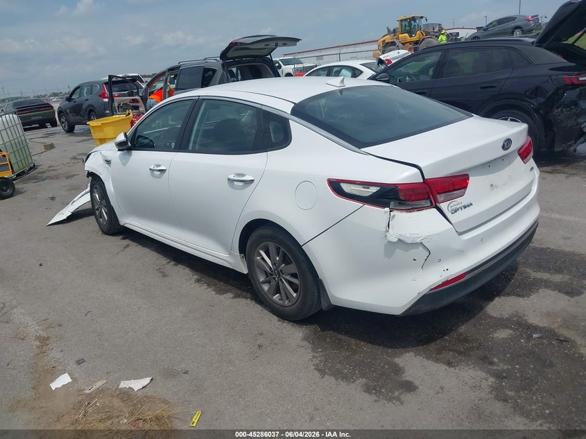 2018 Kia Optima VIN 5XXGT4L13JG238314 IAAI salvage auction — LEFT FRONT, Salvage Title, sold $25 on 2026-07-21 (photo 3)