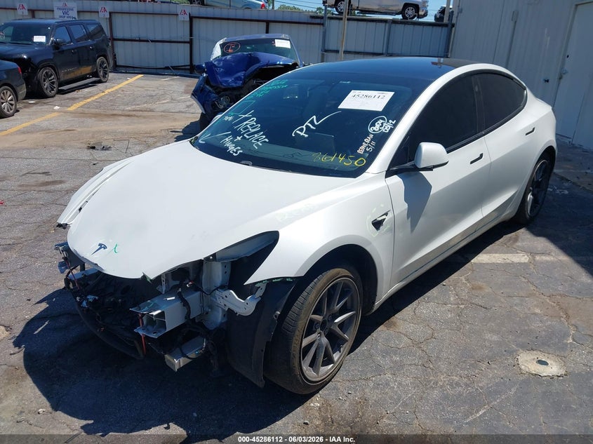 2021 Tesla Model 3 VIN 5YJ3E1EA9MF861450 IAAI salvage auction — FRONT END, Salvage (Georgia), sold $5,075 on 2026-07-30 (photo 2)