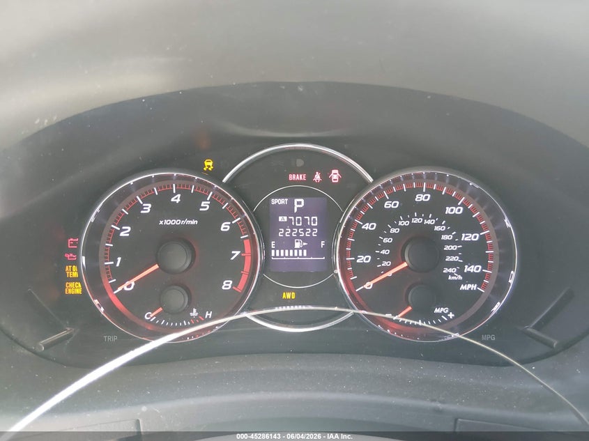 2012 Subaru Forester VIN JF2SHGHC0CH464244 IAAI salvage auction — NORMAL WEAR, Salvage Title, sold $450 on 2026-07-08 (photo 7)