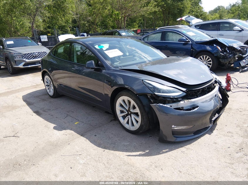 2023 Tesla Model 3 VIN 5YJ3E1EAXPF648950 IAAI salvage auction — FRONT END, Salvage Title, sold $7,450 on 2026-07-30 (photo 1)