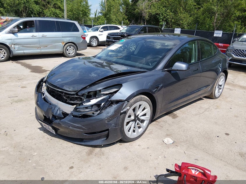 2023 Tesla Model 3 VIN 5YJ3E1EAXPF648950 IAAI salvage auction — FRONT END, Salvage Title, sold $7,450 on 2026-07-30 (photo 2)