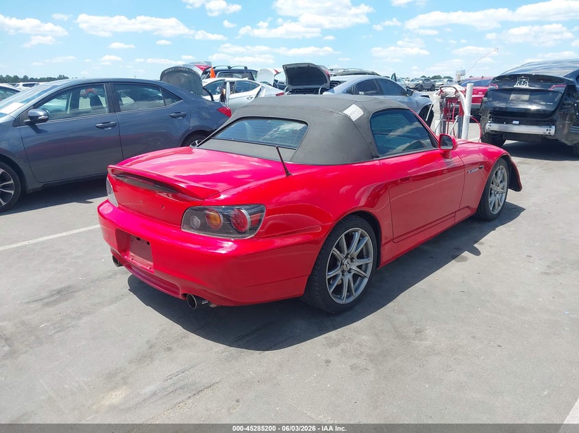 2008 Honda S2000 VIN JHMAP21488S001165 IAAI salvage auction — FRONT END, Salvage (North Carolina), sold $7,300 on 2026-07-22 (photo 4)
