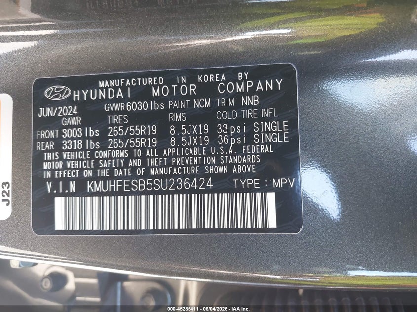 2025 Genesis Gv80 VIN KMUHFESB5SU236424 IAAI salvage auction — FRONT END, Salvage Title, sold $12,200 on 2026-07-21 (photo 9)