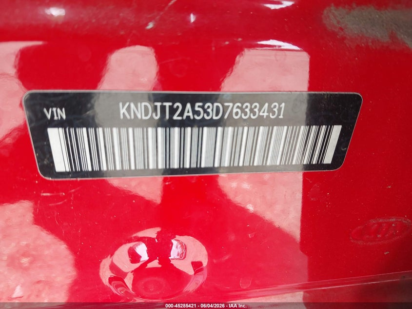 2013 Kia Soul VIN KNDJT2A53D7633431 IAAI salvage auction — FRONT END, Salvage Title, sold $375 on 2026-07-07 (photo 9)