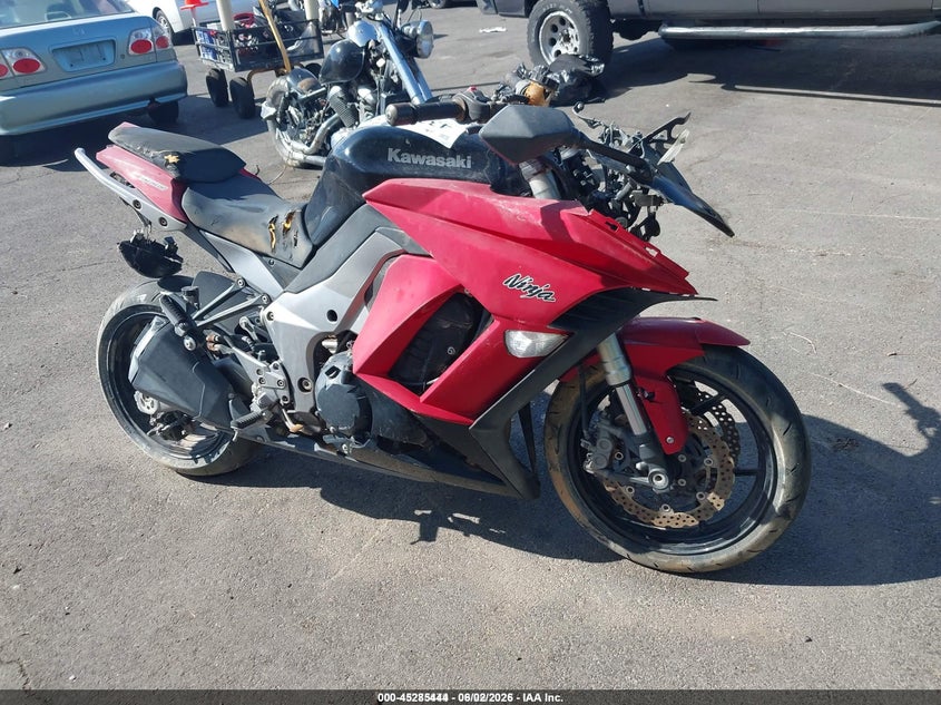 2011 Kawasaki Zx1000 VIN JKAZXCG18BA004128 IAAI salvage auction — FRONT & REAR, Salvage (Idaho), sold $650 on 2026-07-17 (photo 1)