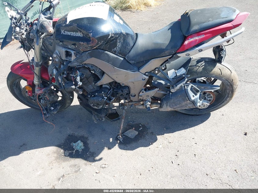 2011 Kawasaki Zx1000 VIN JKAZXCG18BA004128 IAAI salvage auction — FRONT & REAR, Salvage (Idaho), sold $650 on 2026-07-17 (photo 9)