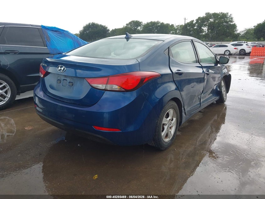 2014 Hyundai Elantra VIN KMHDH4AE0EU199431 IAAI salvage auction — RIGHT SIDE, Salvage (Texas), sold $975 on 2026-07-28 (photo 4)