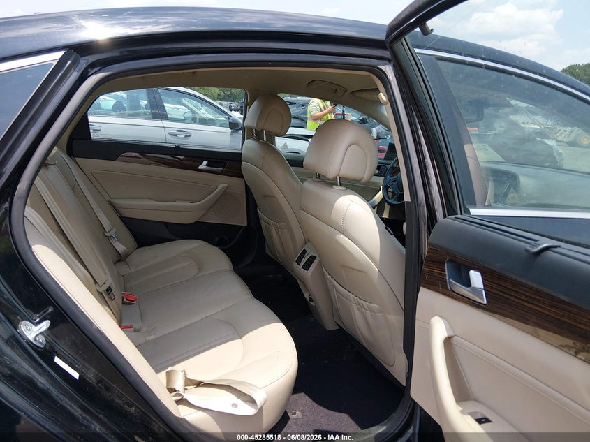2017 Hyundai Sonata VIN KMHE34L1XHA044789 IAAI salvage auction — LEFT SIDE, Salvage Title, sold $2,025 on 2026-07-08 (photo 8)