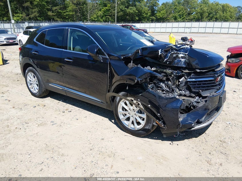 2021 Buick Envision VIN LRBFZMR47MD077460 IAAI salvage auction — FRONT END, Salvage Title, sold $1,550 on 2026-07-12 (photo 1)