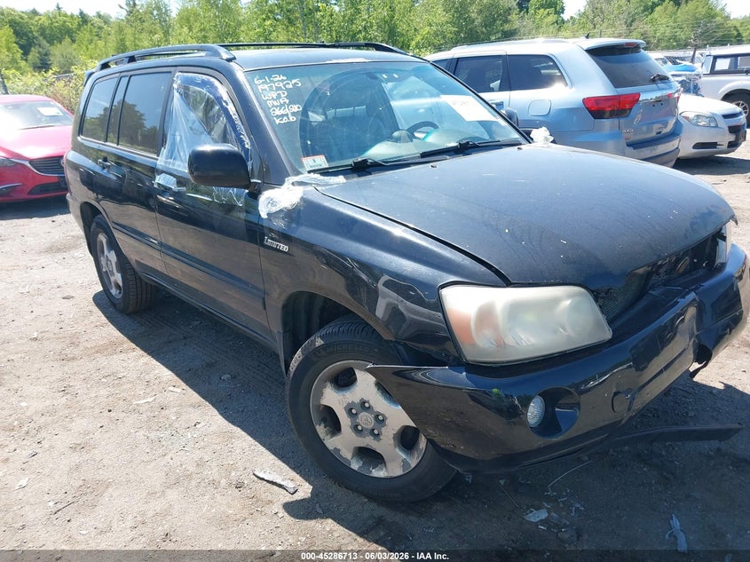 2004 Toyota Highlander VIN JTEEP21A040031271 IAAI salvage auction — FRONT END, Clear (Massachusetts), sold $25 on 2026-07-24 (photo 1)