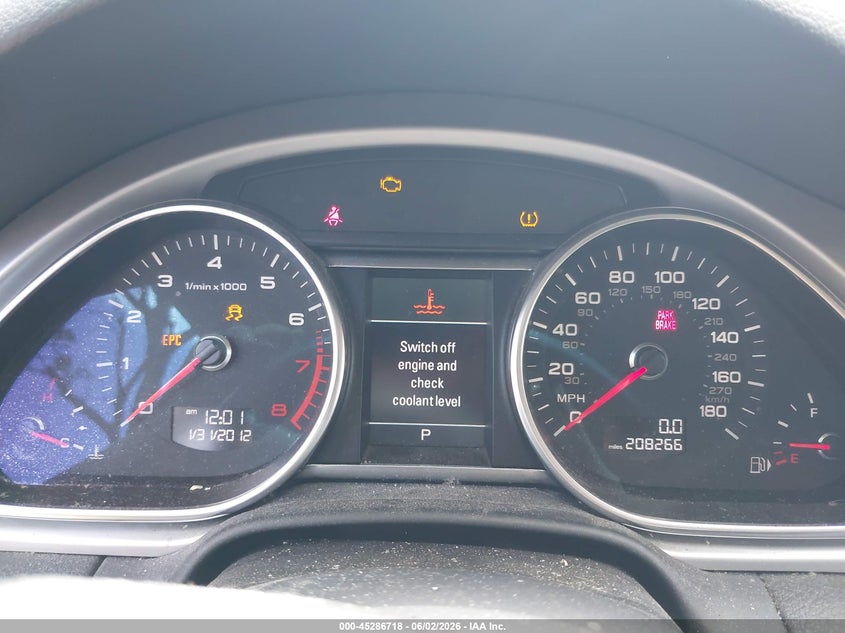 2013 Audi Q7 VIN WA1LGAFEXDD003112 IAAI salvage auction — NORMAL WEAR, Clear (New Jersey), sold $425 on 2026-07-29 (photo 7)