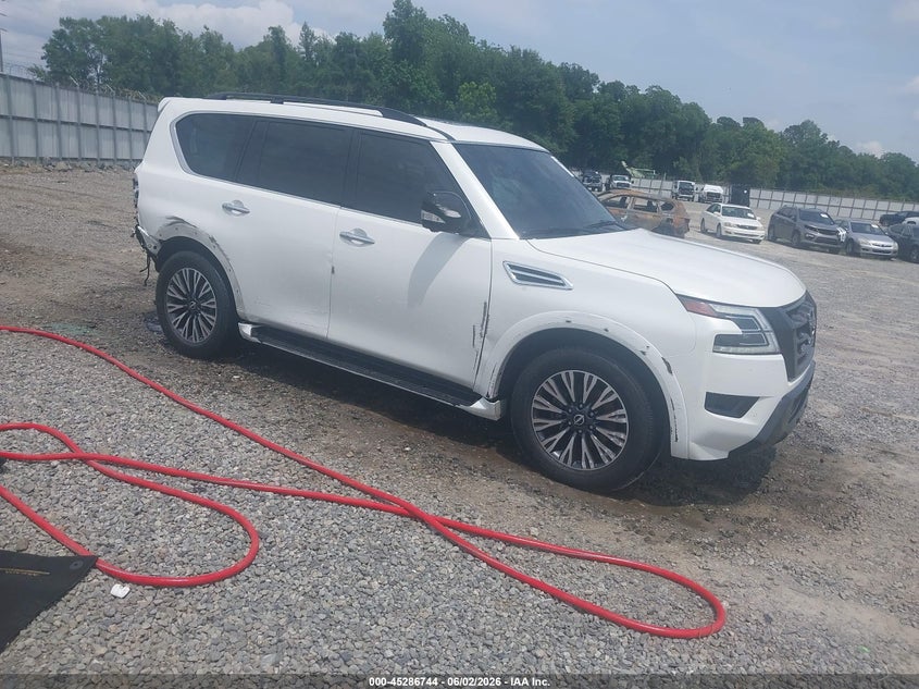 2023 Nissan Armada VIN JN8AY2BAXP9402598 IAAI salvage auction — REAR END, Salvage Title, sold $12,950 on 2026-07-20 (photo 1)