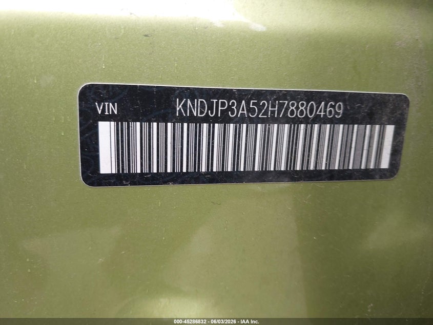 2017 Kia Soul VIN KNDJP3A52H7880469 IAAI salvage auction — FRONT END, Salvage Title, sold $400 on 2026-07-14 (photo 9)