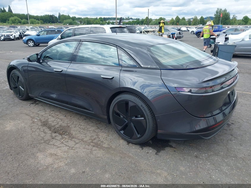 2026 Lucid Air VIN 50EA1TEA9TA042357 IAAI salvage auction — RIGHT SIDE, Salvage (Oregon), sold $30,875 on 2026-08-13 (photo 3)