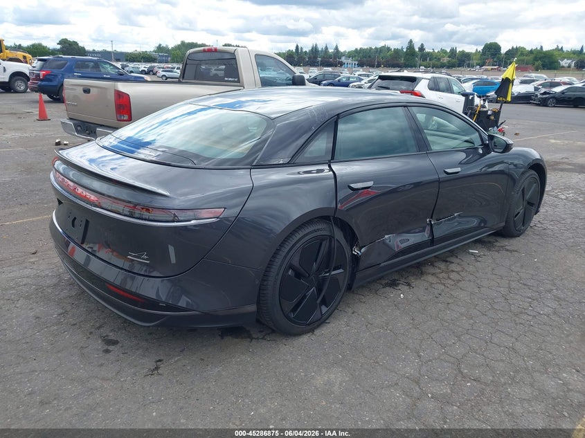 2026 Lucid Air VIN 50EA1TEA9TA042357 IAAI salvage auction — RIGHT SIDE, Salvage (Oregon), sold $30,875 on 2026-08-13 (photo 4)