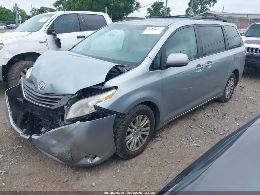 2014 Toyota Sienna VIN 5TDYK3DC8ES436036 IAAI salvage auction — FRONT END, Salvage Title, sold $1,800 on 2026-07-23 (photo 2)