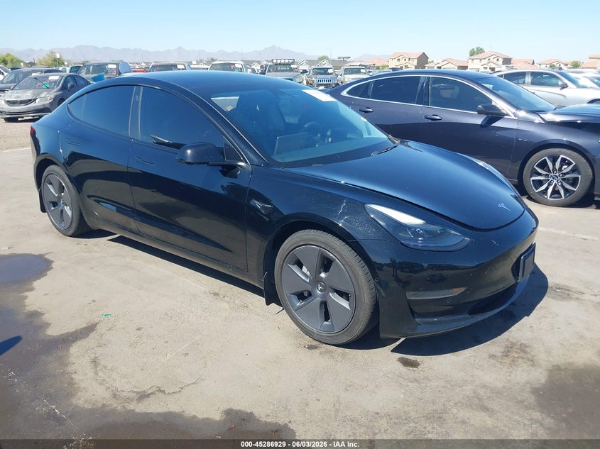 2022 Tesla Model 3 VIN 5YJ3E1EA9NF373097 IAAI salvage auction — SIDE, Salvage Title, sold $7,350 on 2026-07-14 (photo 1)