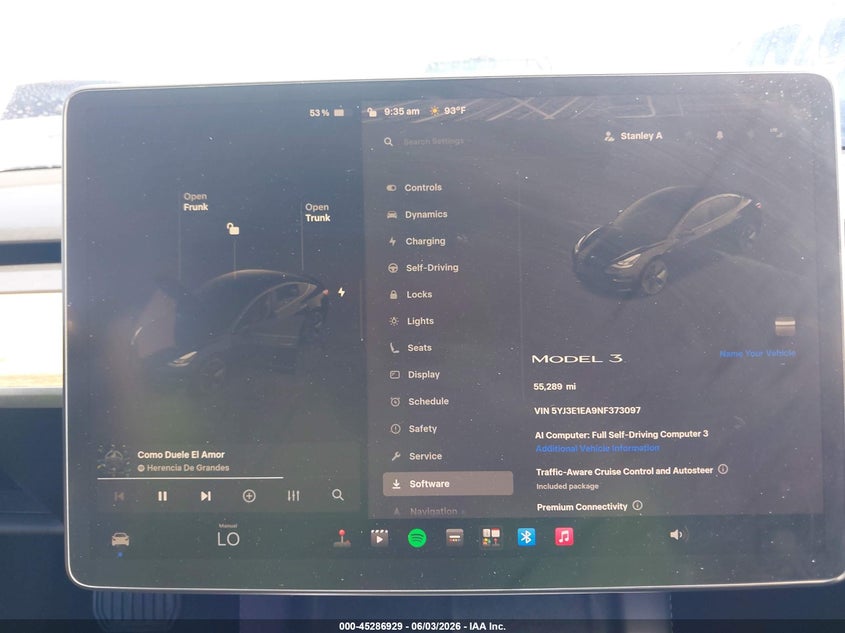 2022 Tesla Model 3 VIN 5YJ3E1EA9NF373097 IAAI salvage auction — SIDE, Salvage Title, sold $7,350 on 2026-07-14 (photo 7)