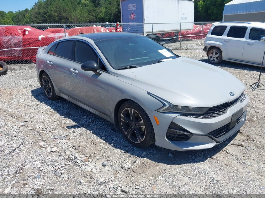 2021 Kia K5 VIN 5XXG64J27MG013658 IAAI salvage auction — REAR END, Salvage Title, sold $5,600 on 2026-07-26 (photo 1)